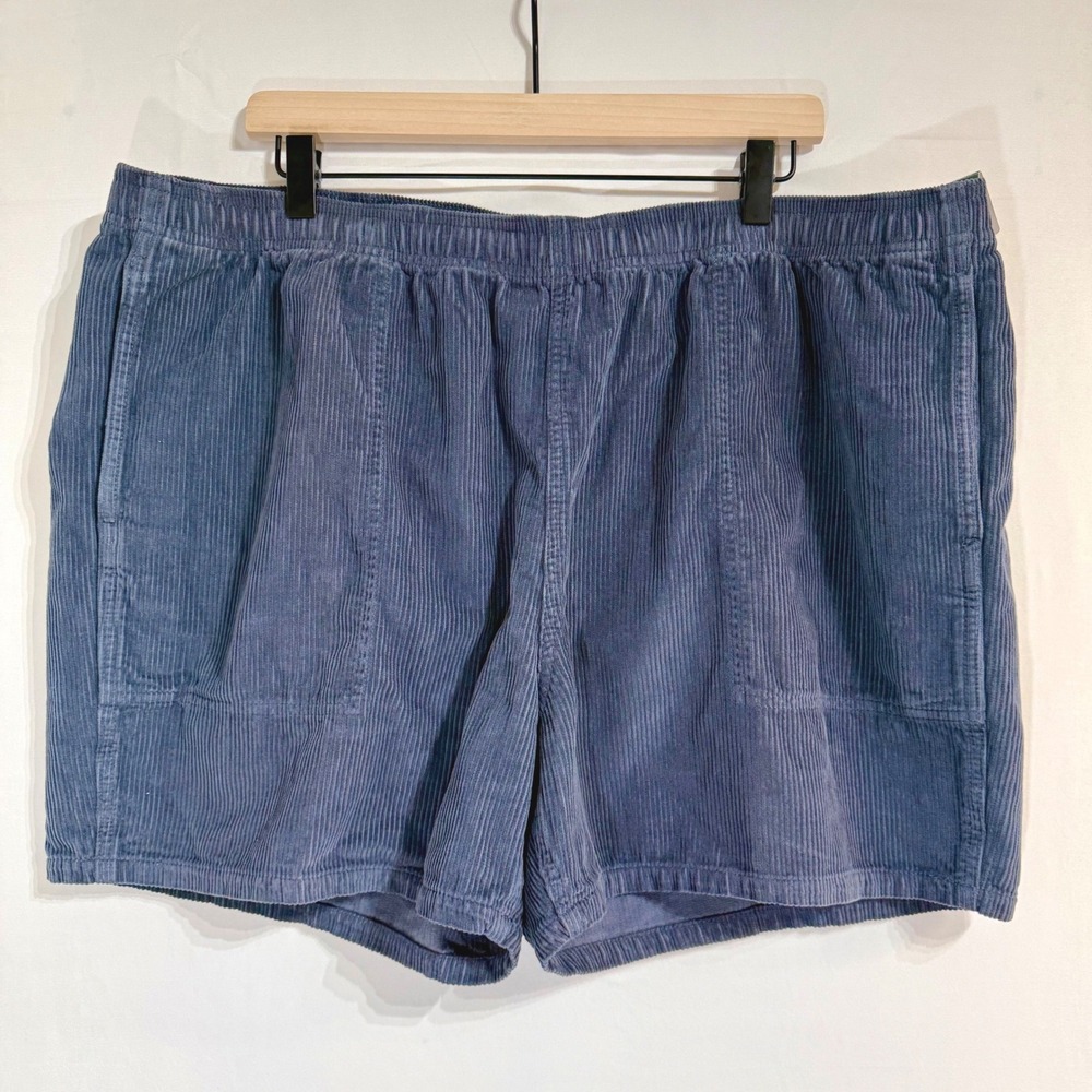 Alpine Design Mens XXL Corduroy 5" Pull-On Shorts Lunar Blue Relaxed Pockets NEW